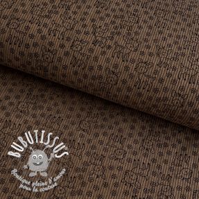 Tissu velours cotelé STRETCH Little deer taupe