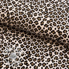 Tissu velours cotelé STRETCH Little Leopard light sand