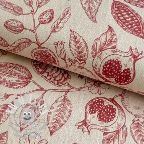 Tissu déco RUSTIC VINTAGE PRINT Granata groseille