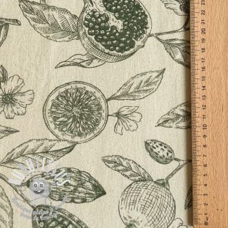 Tissu déco RUSTIC VINTAGE PRINT Granata kaki