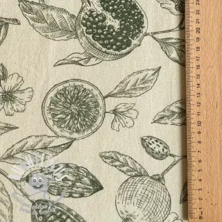 Tissu déco RUSTIC VINTAGE PRINT Granata kaki