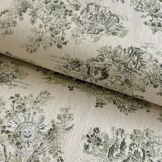 Tissu déco RUSTIC VINTAGE PRINT Gabrielle kaki