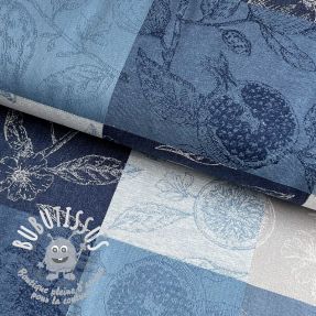 Tissu déco FRENCH TABLE CLOTH JACQUARD Cabosse allover indigo