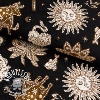 Tissu déco jacquard Pygmalion noir