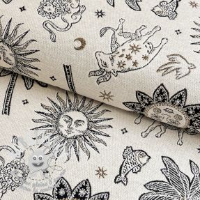 Tissu déco jacquard Pygmalion ecru noir