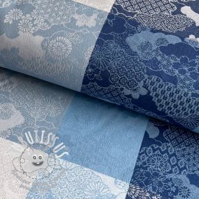 Tissu déco FRENCH TABLE CLOTH JACQUARD Niwa allover indigo