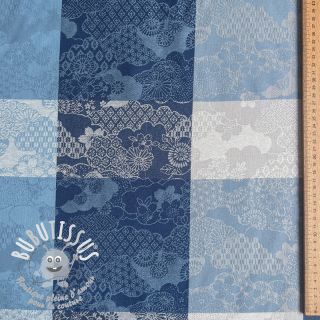 Tissu déco FRENCH TABLE CLOTH JACQUARD Niwa allover indigo