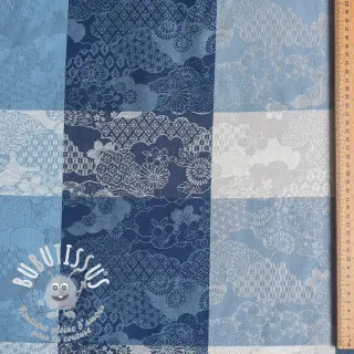 Tissu déco FRENCH TABLE CLOTH JACQUARD Niwa allover indigo