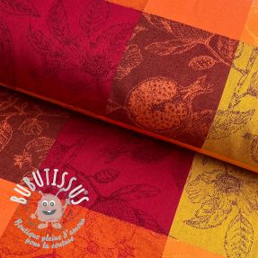 Tissu déco FRENCH TABLE CLOTH JACQUARD Cabosse allover harissa