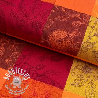 Tissu déco FRENCH TABLE CLOTH JACQUARD Cabosse allover harissa