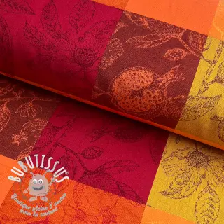 Tissu déco FRENCH TABLE CLOTH JACQUARD Cabosse allover harissa