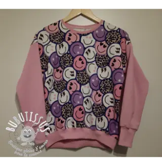 Sweat Happy faces purple digital print