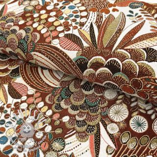 Tissu déco jacquard Cleopatre rouge