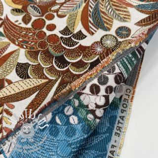 Tissu déco jacquard Cleopatre rouge