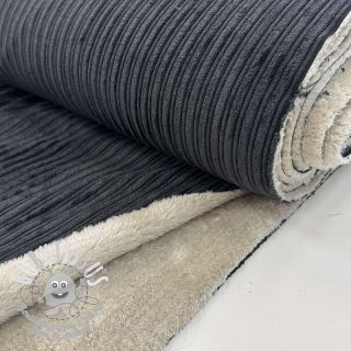 Tissu velours cotelé Cofur fleece black