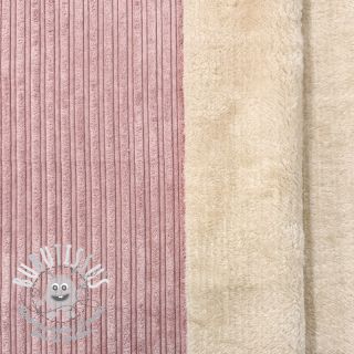 Tissu velours cotelé Cofur fleece rose