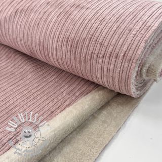 Tissu velours cotelé Cofur fleece rose