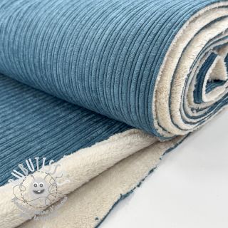 Tissu velours cotelé Cofur fleece petrol