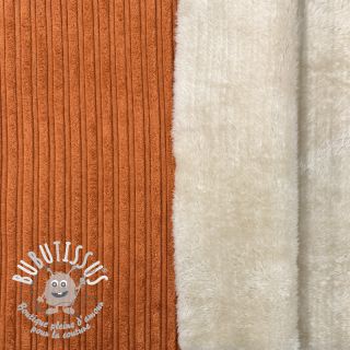 Tissu velours cotelé Cofur fleece brick