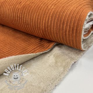 Tissu velours cotelé Cofur fleece brick