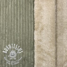 Tissu velours cotelé Cofur fleece camo green