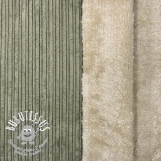Tissu velours cotelé Cofur fleece camo green