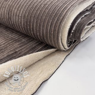 Tissu velours cotelé Cofur fleece dark brown