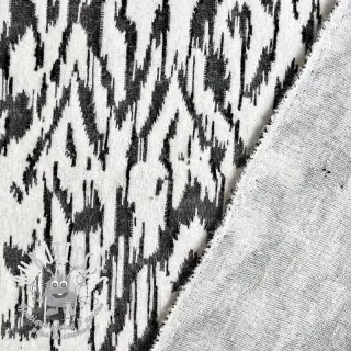 Tissu maille tricot jacquard Comfy Blurry Ikat grey