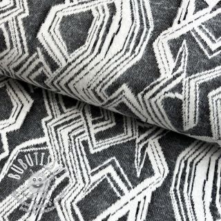 Tissu maille tricot jacquard Comfy Broken checks black