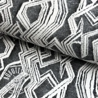 Tissu maille tricot jacquard Comfy Broken checks black