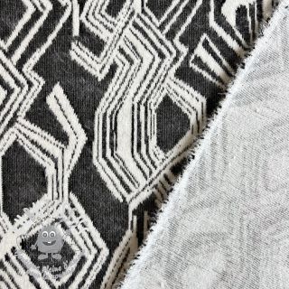 Tissu maille tricot jacquard Comfy Broken checks black