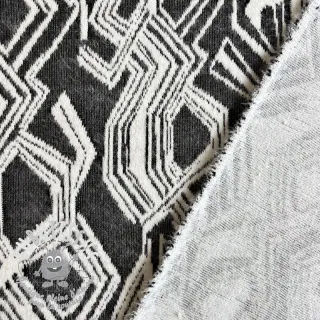 Tissu maille tricot jacquard Comfy Broken checks black