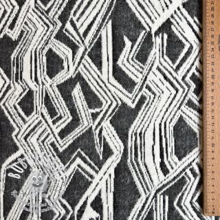 Tissu maille tricot jacquard Comfy Broken checks black