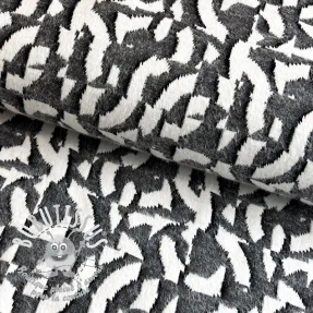 Tissu maille tricot jacquard Comfy Collage shapes grey