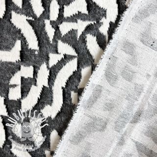 Tissu maille tricot jacquard Comfy Collage shapes grey