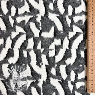 Tissu maille tricot jacquard Comfy Collage shapes grey