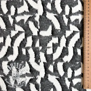 Tissu maille tricot jacquard Comfy Collage shapes grey