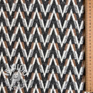 Tissu maille tricot jacquard Comfilia Arrows grey