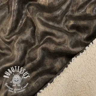 Tissu de manteau Panther Glammy Teddy Lammy brown