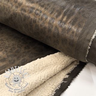 Tissu de manteau Panther Glammy Teddy Lammy brown
