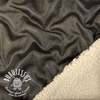 Tissu de manteau Vintage Glammy Teddy Lammy grey