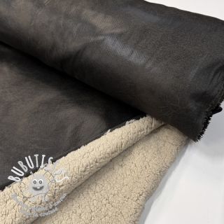 Tissu de manteau Vintage Glammy Teddy Lammy grey