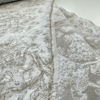 Tissu déco jacquard MACASSAR alover lin