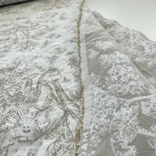 Tissu déco jacquard MACASSAR alover lin