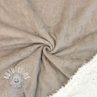 Tissu velours jersey TEDDY Bunny sand