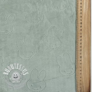 Tissu velours jersey TEDDY Bunny old green