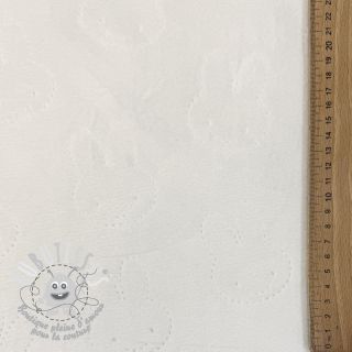 Tissu velours jersey TEDDY Bunny off white