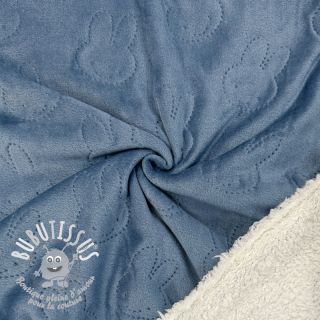 Tissu velours jersey TEDDY Bunny jeans