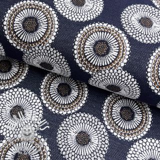 Tissu déco jacquard Jojoba marine