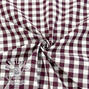 Tissu coton Check aubergine